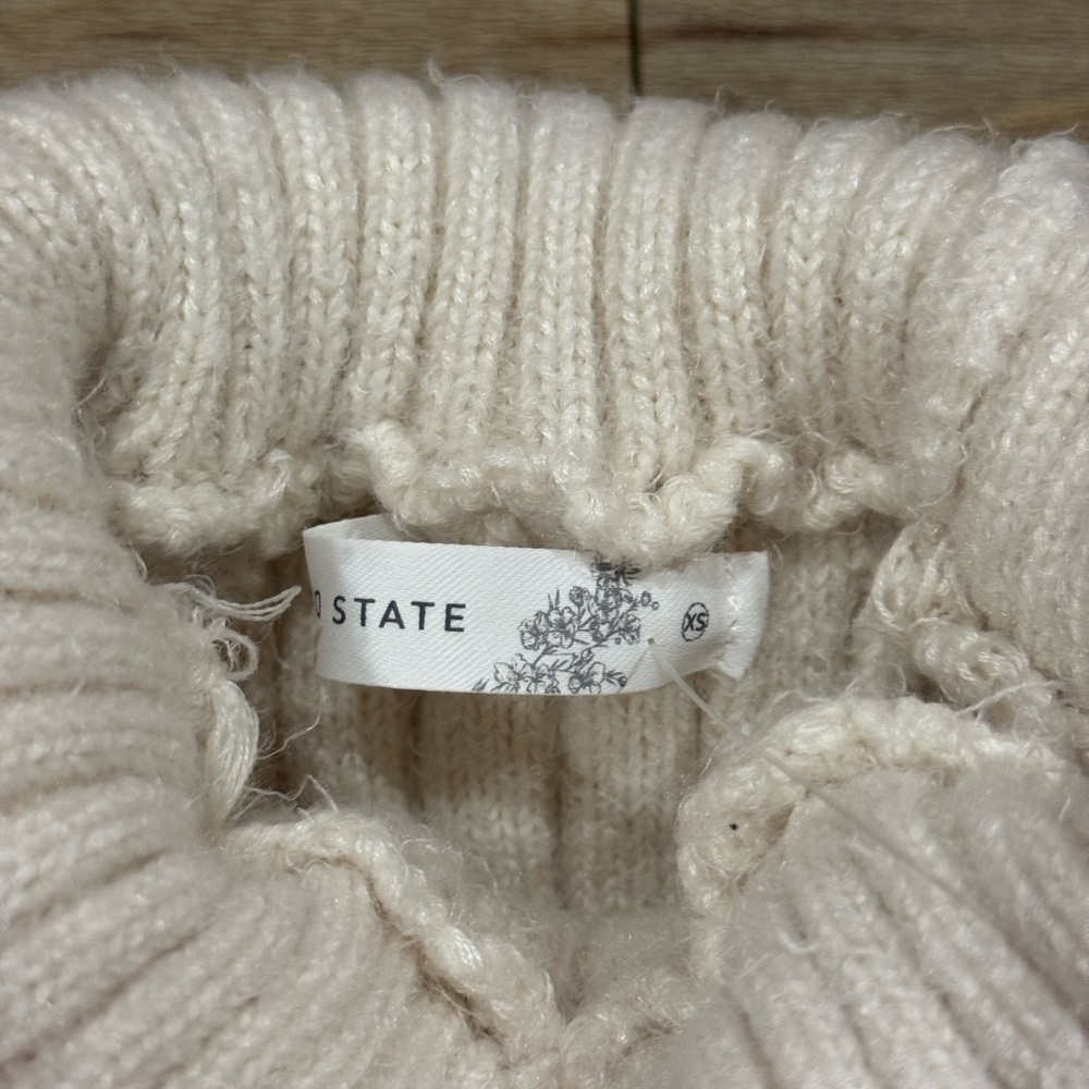 ALTAR’D STATE Ivory Ribbed Knit Turtleneck Sweater - Picture 3 of 4